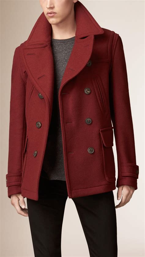 burberry pea coat on sale|Burberry wool pea coats men's.